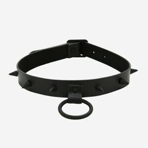Blackheart Faux Leather Spiked O ring Goth Emo Choker Necklace